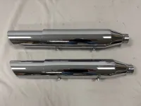 Uitlaatdempers Harley-Davidson Softail Slim Blackline Crossbones Chroom zgan (2008-2016)