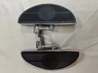 Chrome half-moon Floorboards Mid or Forward Mount Sportster Dyna Softail