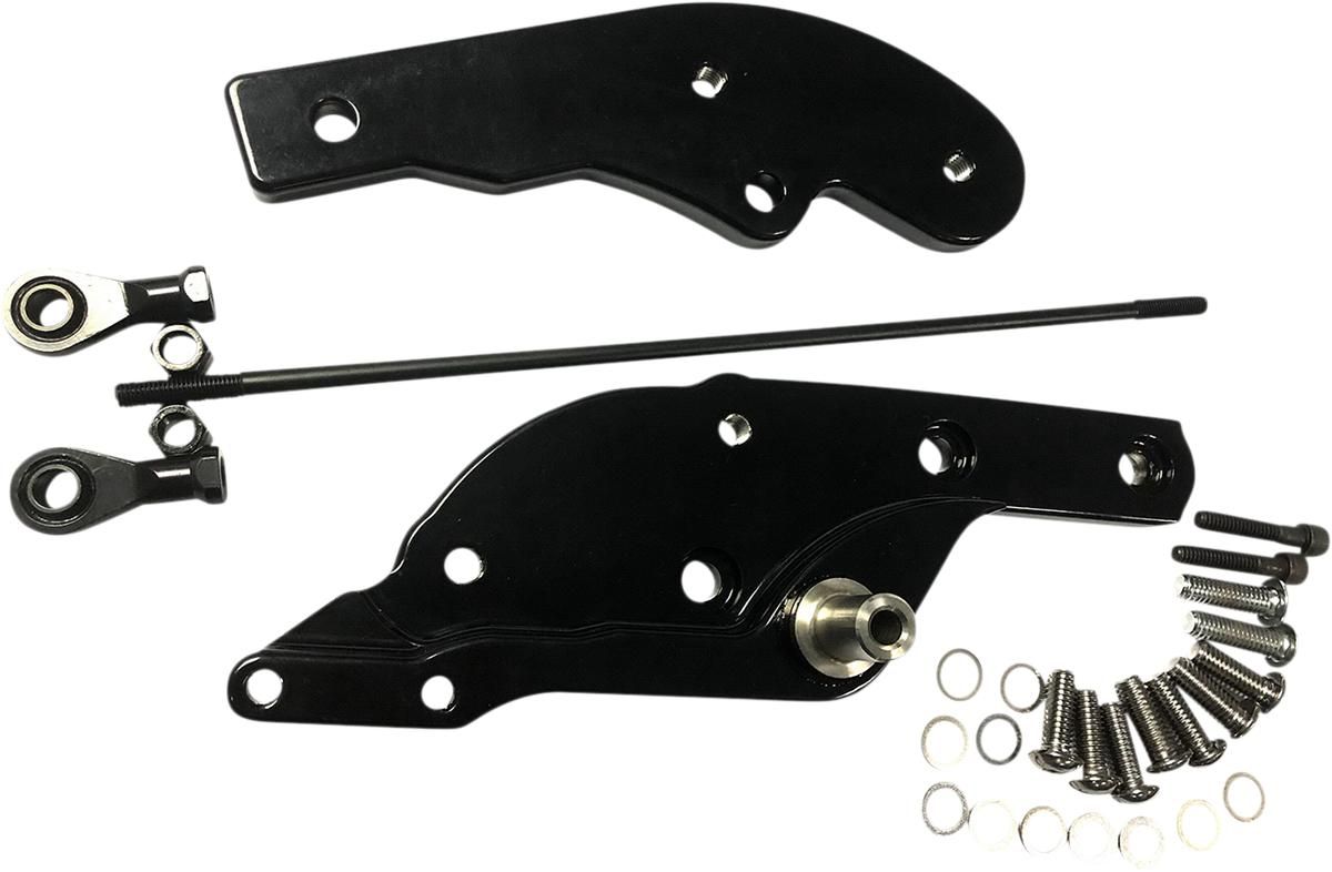 Drag Specialties M8 Softail Forward Control Extension Set zwart incl. remleiding zgan