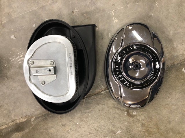 Luchtfilter Harley-Davidson Touring Softail 103 (2013-2017) ovaal chroom met filterelement