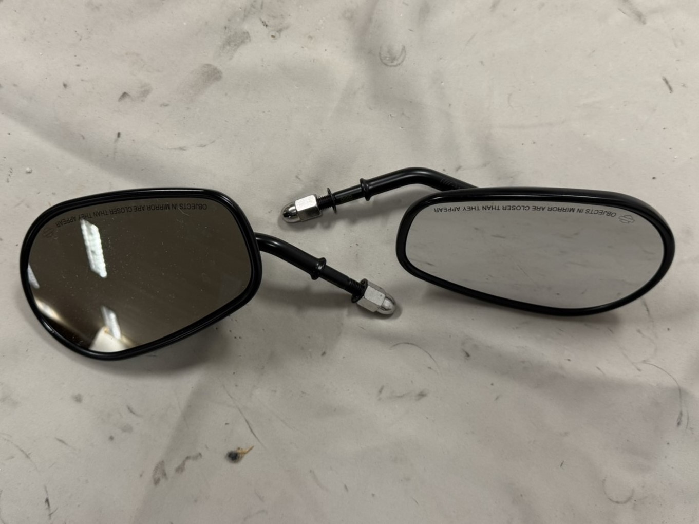 Harley-Davidson Spiegelset mat zwart korte steel 91983-03B