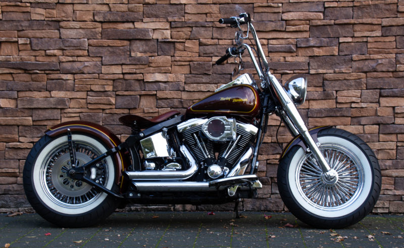 diep Elektronisch Wiens Harley Fat Boy Softail FLSTF Evo Bobber motorfiets kopen US Bikes Uden